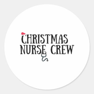 Weihnachts-Krankenversicherung Crew 3 Runder Aufkleber