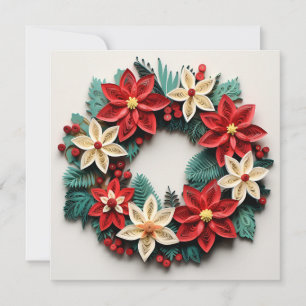Weihnachts-Kranz-Feder-Feiertags-Grußkarte Feiertagskarte