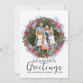 Weihnachts-Kranz-Foto der Jahreszeit Feiertagskarte (Vorderseite)