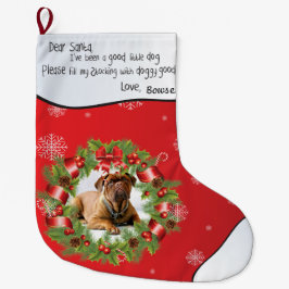Weihnachts-Kranz-FOTO-FRAME für das Foto Ihres Hun Großer Weihnachtsstrumpf