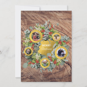 Weihnachts-Kranz-Fotocollage Weihnachtskarte Einladung