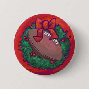 Weihnachts-Kranz-Fußball in Rot Button