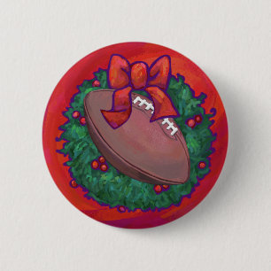 Weihnachts-Kranz-Fußball in Rot Button