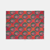 Weihnachts-Kranz-Fußball in Rot Fleecedecke (Vorderseite (Horizontal))