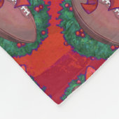 Weihnachts-Kranz-Fußball in Rot Fleecedecke (Ecke)