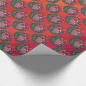 Weihnachts-Kranz-Fußball in Rot Geschenkpapier (Ecke)