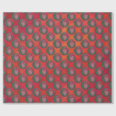 Weihnachts-Kranz-Fußball in Rot Geschenkpapier (Flach)