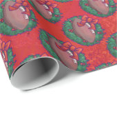 Weihnachts-Kranz-Fußball in Rot Geschenkpapier (Rolleneckpunkt)