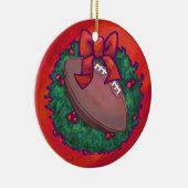Weihnachts-Kranz-Fußball in Rot Keramik Ornament (Rechts)