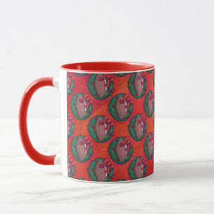 Weihnachts-Kranz-Fußball in Rot Tasse