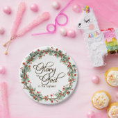 Weihnachts-Kranz-Ruhm zu Gott Bibel Verse Pappteller (Party)