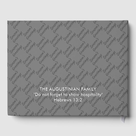 Weihnachts-Kranz-Saison GREETINGS Custom Gray Gästebuch (Rückseite)