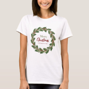 Weihnachts-Kranz-T-Shirt für Frauen T-Shirt
