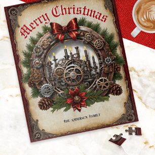 Weihnachts-Kranz Zahnräder Kerzen Maßgeschneiderte Puzzle