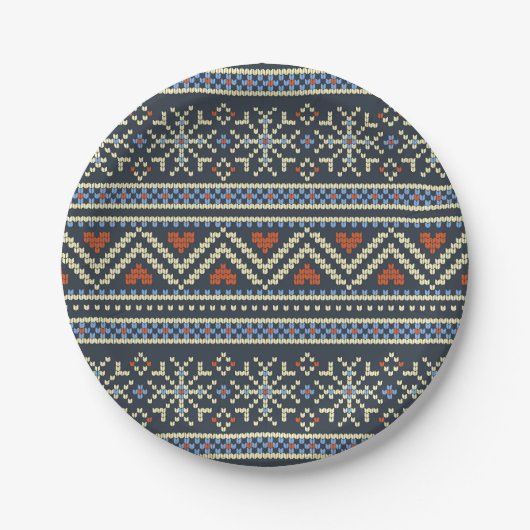 Weihnachts-Kraut Nordic Style Muster Pappteller (Vorderseite)