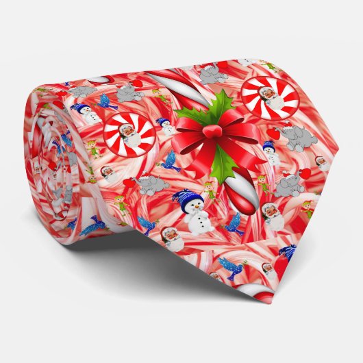 Weihnachts-Krawatte, Candy Cane Krawatte (Gerollt)