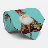 Weihnachts-Krawatte Grün mit St. Nick Krawatte (Gerollt)
