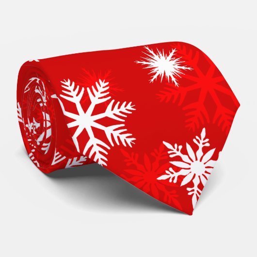 Weihnachts-Krawatte mit Schneeflocken Krawatte (Gerollt)