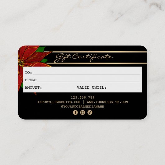 Weihnachts-Kreditkarte Geschenkkarte Visitenkarte (Rückseite)