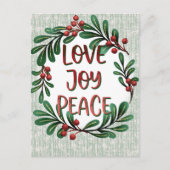 Weihnachts-Kreide-Liebe, Joy Peace Holiday Postcar Postkarte (Vorderseite)