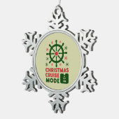 Weihnachts-Kreuzfahrt auf dem Schiff Weihnachten 2 Schneeflocken Zinn-Ornament (Rechts)