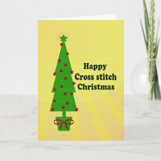 Weihnachts-Kreuzstich Feiertagskarte (Vorderseite)