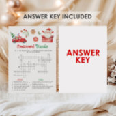 Weihnachts Kreuzworträtsel Spiel Feiertagskarte