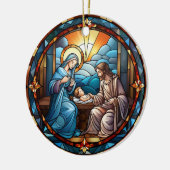 Weihnachts-Krippe aus Glas Keramik Ornament (Links)