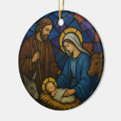 Weihnachts-Krippe aus Glas Keramik Ornament (Links)