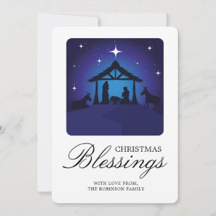 Weihnachts-Krippe Christliche Segnung Feiertagskarte