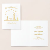 Weihnachts-Krippe Familienname Folienkarte (Anzeige)