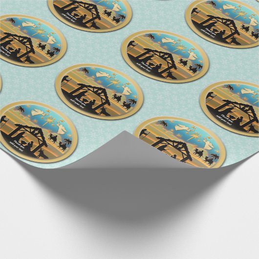 Weihnachts-Krippe Jesus in der Wanger-Szene Geschenkpapier (Ecke)