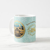 Weihnachts-Krippe Jesus in der Wanger-Szene Kaffeetasse (Vorderseite Links)