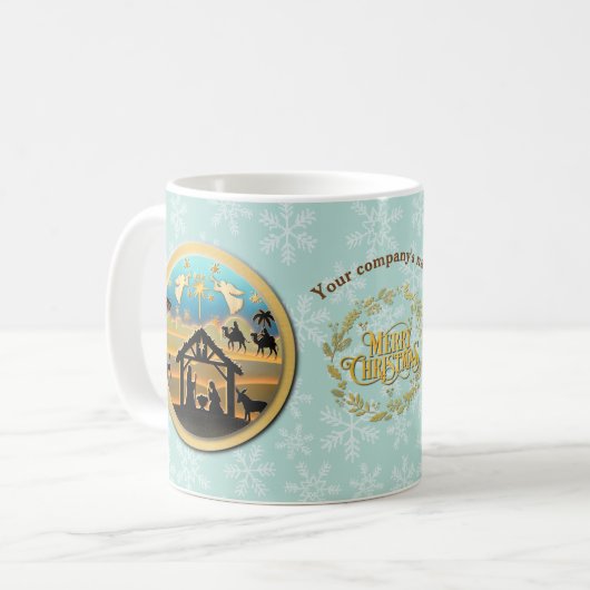 Weihnachts-Krippe Jesus in der Wanger-Szene Kaffeetasse (Vorderseite Links)