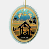 Weihnachts-Krippe Jesus in der Wanger-Szene Keramik Ornament (Rechts)