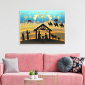 Weihnachts-Krippe Jesus in der Wanger-Szene Leinwanddruck (Insitu (Wohnzimmer))