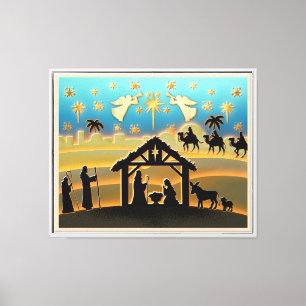 Weihnachts-Krippe Jesus in der Wanger-Szene Leinwanddruck