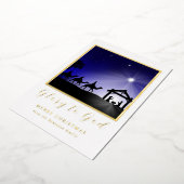 Weihnachts-Krippe-Ruhm zu Gott Christlich Folieneinladung (Gedreht)