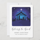 Weihnachts-Krippe-Ruhm zu Gott Feiertagskarte (Vorderseite)