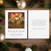 Weihnachts-Krippe-Ruhm zu Gott Feiertagskarte