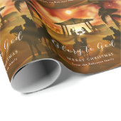 Weihnachts Krippe Ruhm zu Gott Gold Script Geschenkpapier (Rolleneckpunkt)