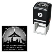 Weihnachts-Krippe-Schrift-Rücksendeadresse Permastempel (Beispiel)