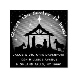 Weihnachts-Krippe-Schrift-Rücksendeadresse Permastempel