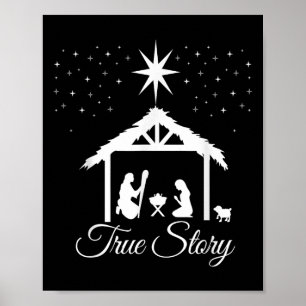 Weihnachts-Krippe Shirt Wahre Story Krippe Poster