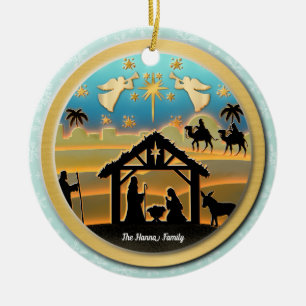 Weihnachts-Krippen-Baby Jesus in der Kippenszene Keramik Ornament