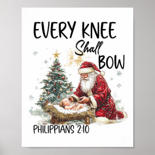 Weihnachts-Krippen-Christliche-Männer-Jedes Knie s Poster