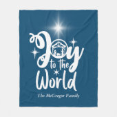 Weihnachts-Krippenfreude für die Welt Blau und Wei Fleecedecke (Vorderseite)