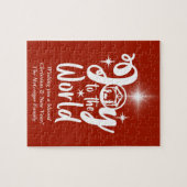 Weihnachts-Krippenfreude in der Welt Rot und Weiß Puzzle (Horizontal)