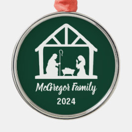 Weihnachts-Krippenmeister Familienname & Jahr Ornament Aus Metall