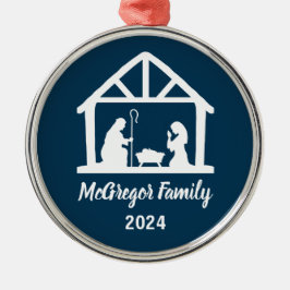 Weihnachts-Krippenmeister Familienname & Jahr Ornament Aus Metall